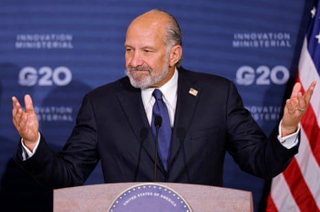 Commerce secretary Howard Lutnick gestures during a press conference in Chapel Hill, North Carolina, earlier in September.
