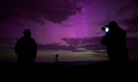 Videos filmed across western Europe, Russia and the US show skies illuminated by the northern lights