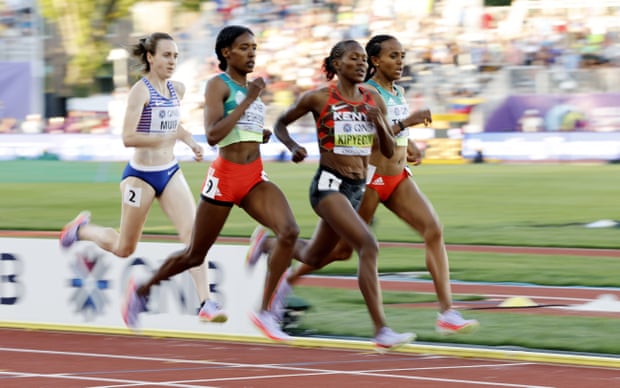 De gauche à droite, Laura Muir, Hirut Meshesha, Faith Kipyegon et Gudaf Tsegay.