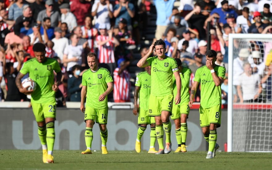 A clearout is needed at Manchester United. None of the parts fit together | Manchester United 2 Manchester United players trudge back to the centre circle, looking miserable, after conceding to Brentford