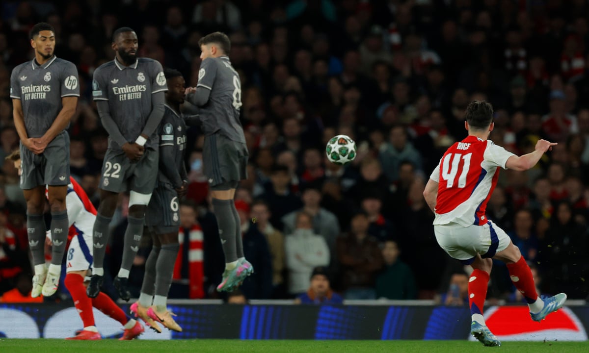 Declan Rice's double rocket sinks Real Madrid to put Arsenal in dreamland | Champions League | The Guardian