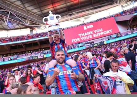 Crystal Palace fans enjoy that winning feeling in the western end at Wembley.