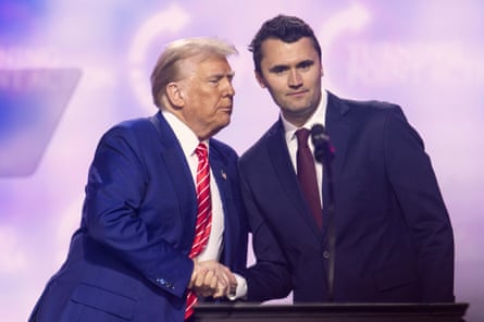 Donald Trump with Kirk at AmericaFest 2024 in Phoenix, Arizona.