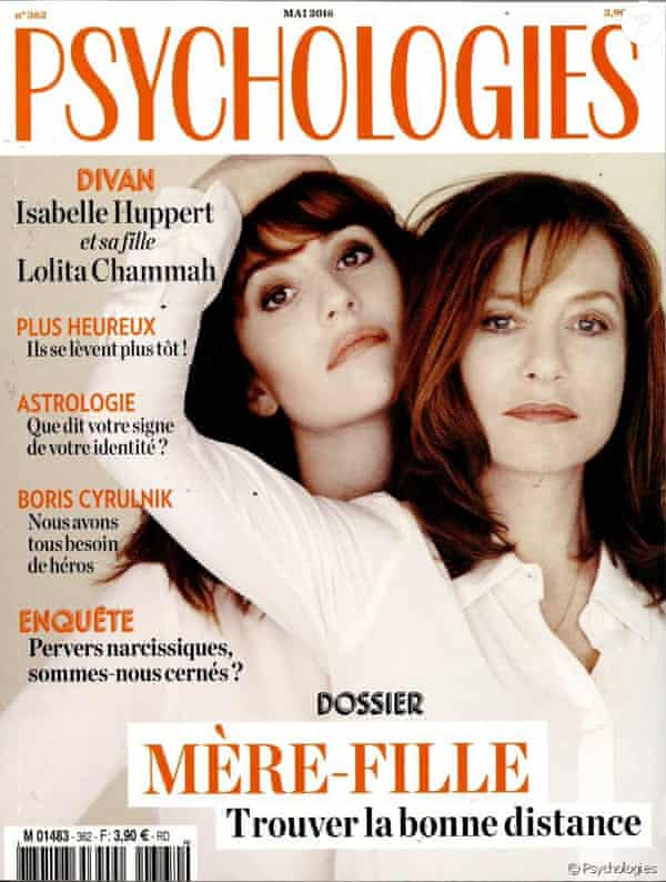 Huppert with her actress daughter Lolita Chammah on the cover of Psychologies magazine