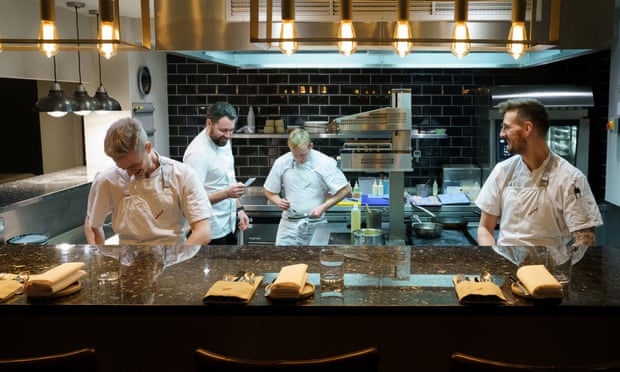 The kitchen at Upstairs by Tom Shepherd, in Lichfield, Staffordshire.