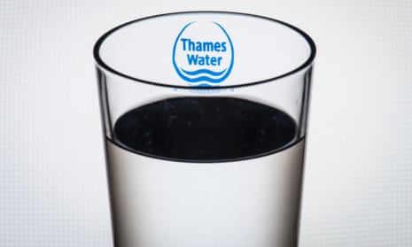A glass of water with a Thames Water logo