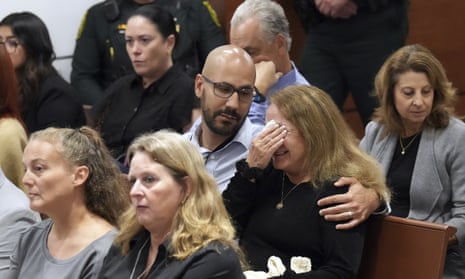 Families of the victims at the Broward county courthouse in Fort Lauderdale on Tuesday.
