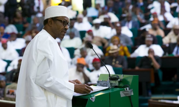 President Muhammadu Buhari delivers his budget for the year ahead at the National Assembly in December.