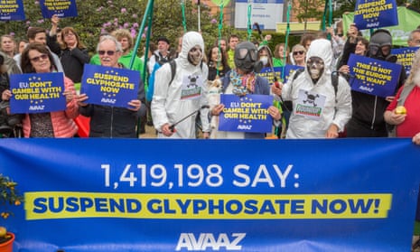 Members of global citizens movement Avaaz demonstrate against glyphosate in Brussels, Belgium on 18 May 2016