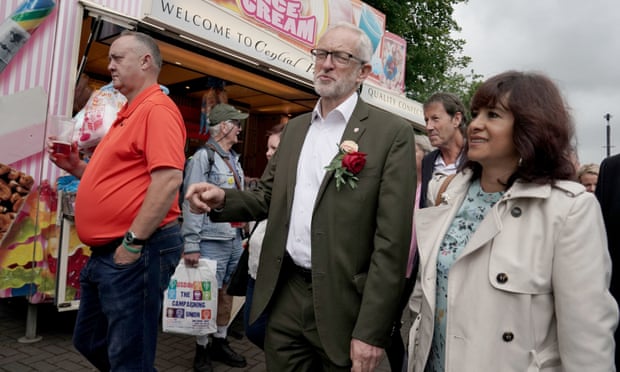 Labour leader Jeremy Corbyn and his wife Laura Alvarez during the Durham Miners’ Gala on Saturday 13 July.
