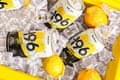 Suntory -196 vodka seltzers successful an crystal container pinch lemons