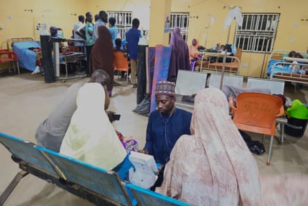 Patients receive treatment at a hospital in Damaturu.