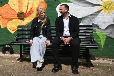 Zack Polanski on the local election campaign trail in Manchester with Hannah Spencer
