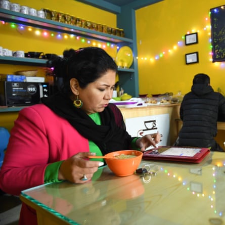 Laila Haidari in her cafe.