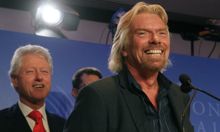 Bill Clinton and Richard Branson at a Clinton Global Initiative event in New York in 2006.