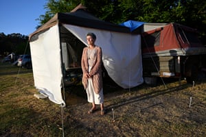 Cheryl Rowe at a campsite