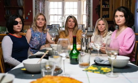 Sarah Greene, Anne-Marie Duff, Sharon Horgan, Eva Birthistle and Eve Hewson in Bad Sisters.