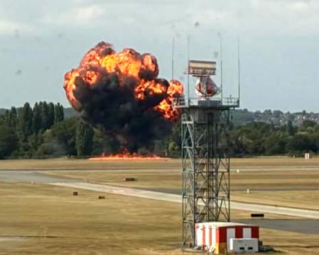 Plane crashes in huge fireball at Southend airport