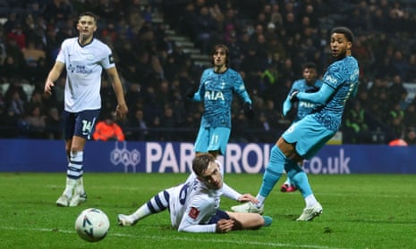 Arnaut Danjuma of Tottenham Hotspur scores the third goal.