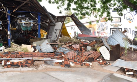 A damaged workshop in Eugowra.
