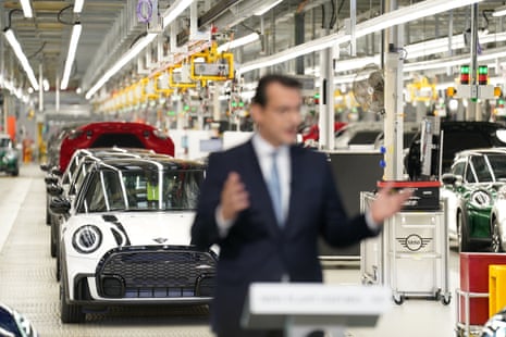 Dr Milan Nedeljkovic, member of the board of management of BMW AG, speaking at the Mini plant at Cowley in Oxford as it announces plans to build its next-generation electric Mini in Oxford .