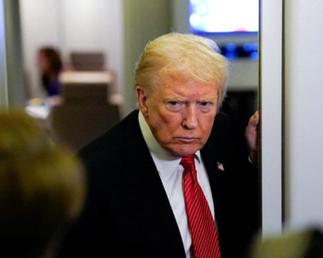 Donald Trump speaking to the media