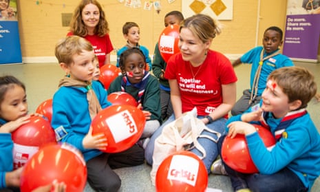Volunteers from the homeless charity Crisis visit beaver scouts in Enfield, north London. They used balloons to simulate choices that homeless people have to make every day.