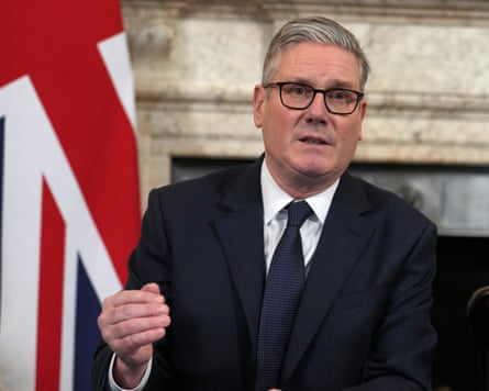 Keir Starmer offers his remarks at a weekly Cabinet meeting