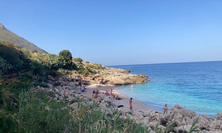 wild beach and rocky shore