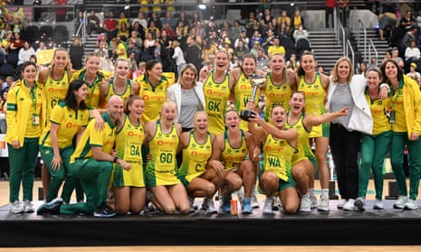 The Australia Diamonds celebrate with the Constellation Cup