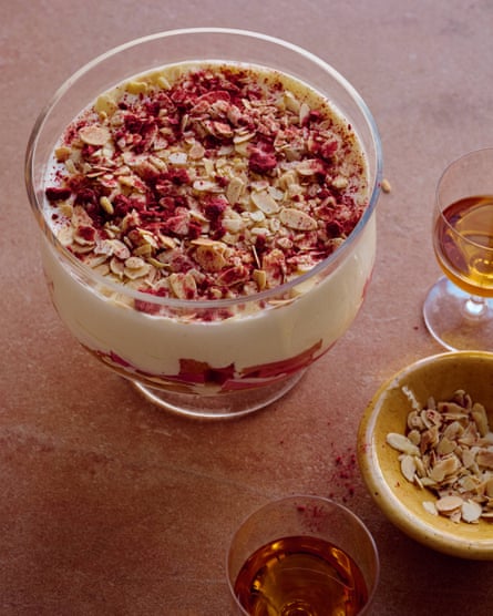 Thomasina Miers’ rhubarb and cardamom trifle