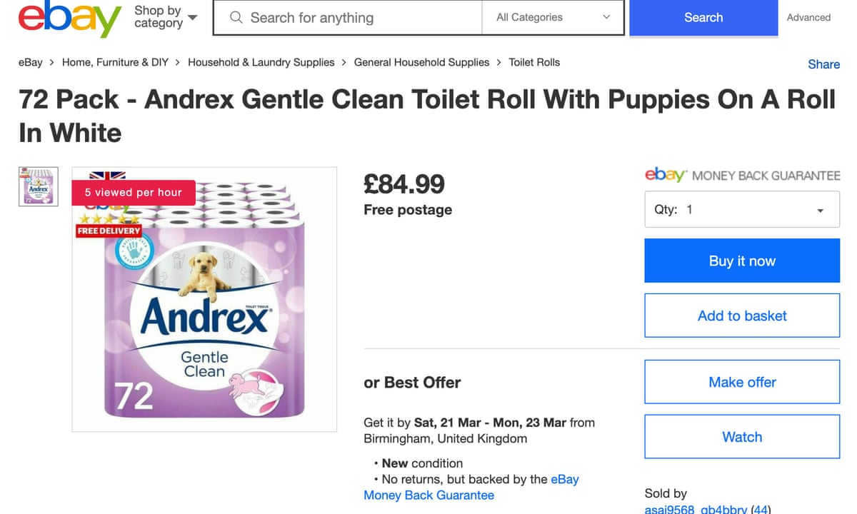 Ebay Urged To Clamp Down On Coronavirus Profiteering Uk News
