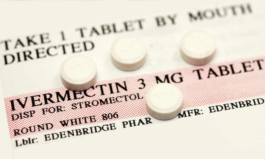 Ivermectin pills on top of instruction label