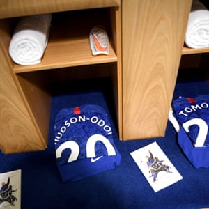 Callum Hudson-Odoi's shirt in the Chelsea changing room