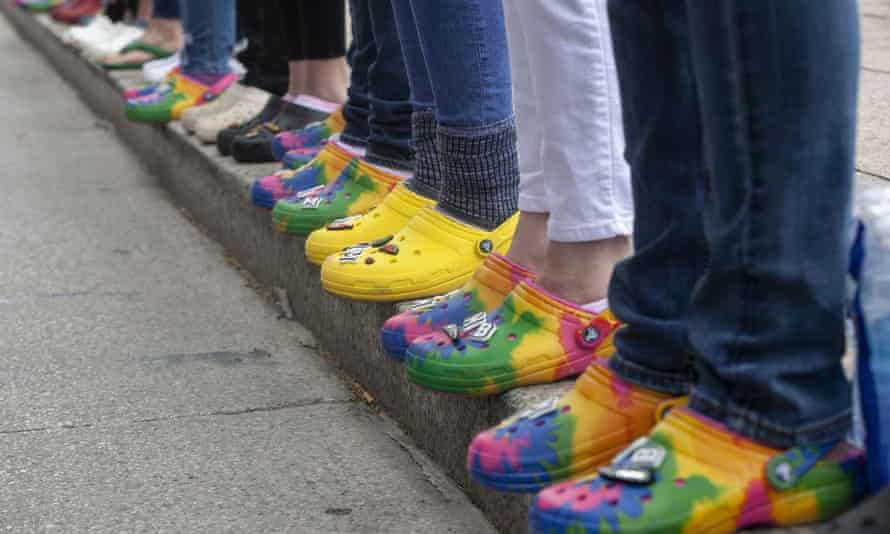Crocs Of Gold Celebrity Fans Fuel Frenzy To Buy Used Ugly Clogs Fashion The Guardian New Crocs Design 2022