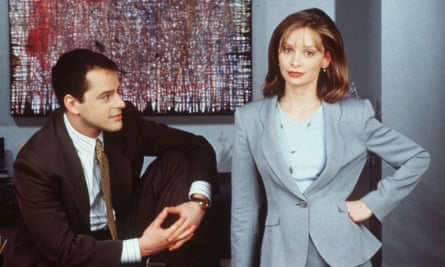 Calista Flockhart and Gil Bellows in Ally McBeal.