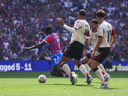 Ismaïla Sarr is brought down for a penalty