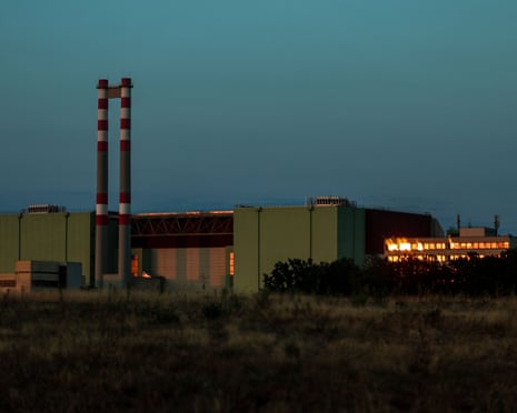 A view of the Paks nuclear power plant near Dunaszentbenedek.