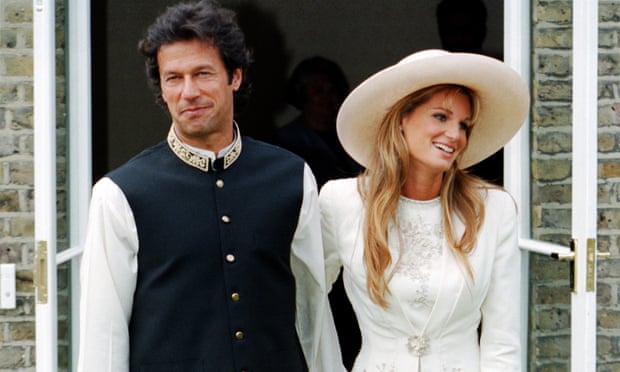 Khan and Goldsmith at their wedding in London in 1995