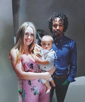 Laura Clarke, her partner Biniyam Tesfaye and their son Elijah, last year in the UK. Tesfaye has since returned to Ethiopia after his six-month visitor visa expired.