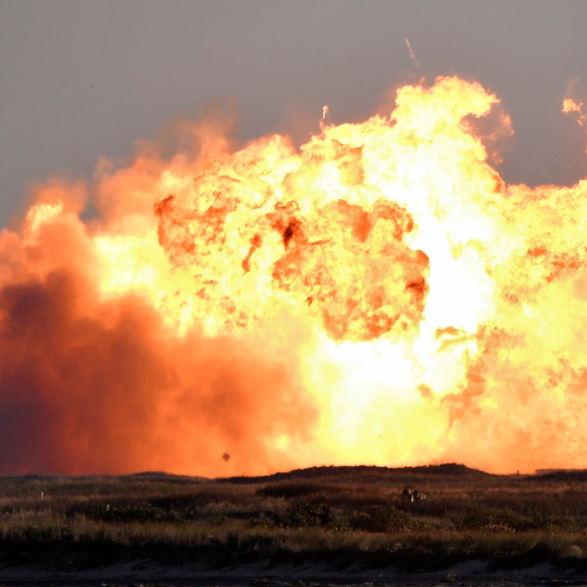 SpaceX Starship SN8 explodes on landing after test flight | SpaceX | The Guardian