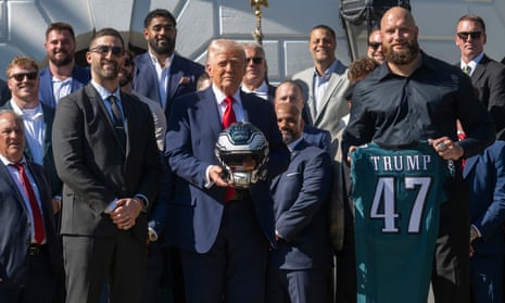 Jalen Hurts stays away as Eagles visit White House to celebrate Super Bowl victory | Philadelphia Eagles | The Guardian