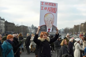 Protesters take part in the Women’s March on Dublin, Ireland