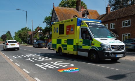 An emergency ambulance in Berkshire, UK