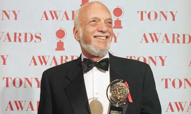 Hal Prince receiving his Tony award for best director in a musical for Show Boat, New York, 1995 – he received 21 Tony awards including a special award for lifetime achievement.