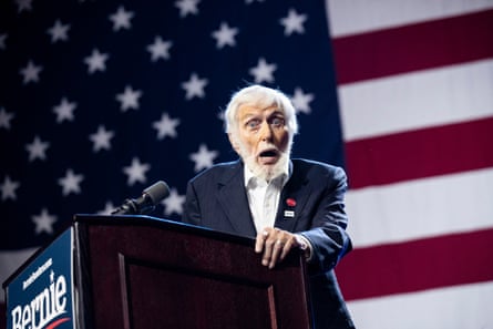 Campaigning for Bernie Sanders, 2020.