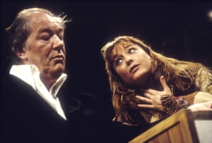 Michael Gambon (Tom Sergeant), Lia Williams (Kyra Hollis) in Skylight by David Hare at Cottesloe, National Theatre. Directed by Richard Eyre, 1995.