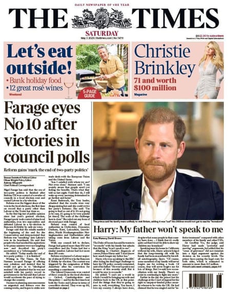 Times front page, 3 May