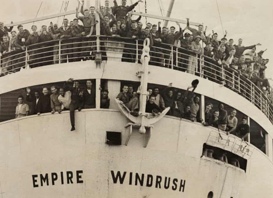 The ‘Empire Windrush’ arriving from Jamaica, 1948.