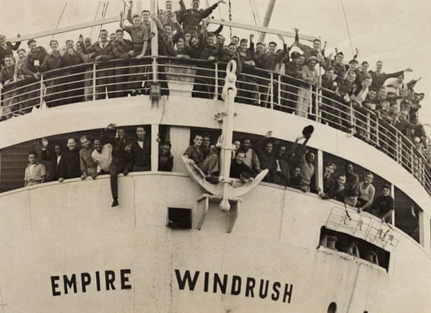 The Empire Windrush arriving from Jamaica in 1948.